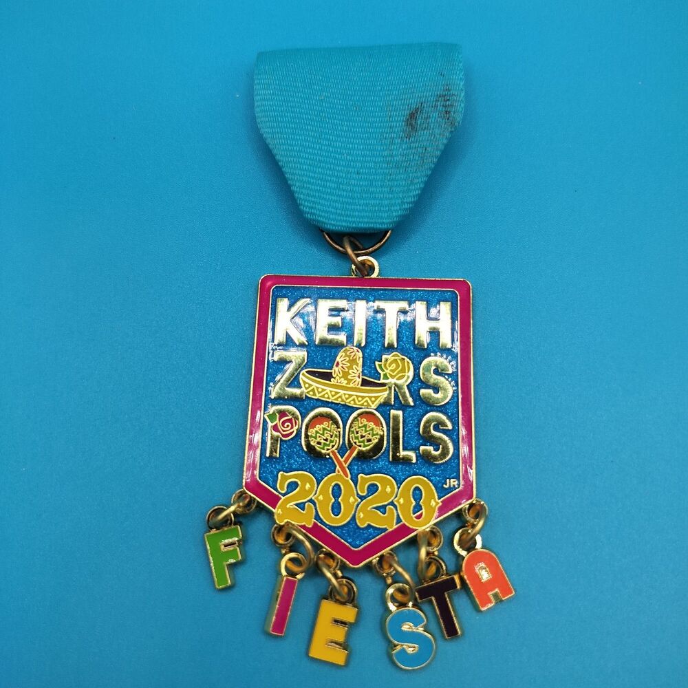 Keith Zors Pools 2020 Fiesta Sombrero Maracas Enamel Ribbon Pinback Collectible